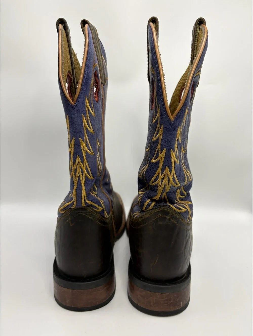 Laredo Men's Boots Ripley Western Work Brown Blue Yellow Size 8D